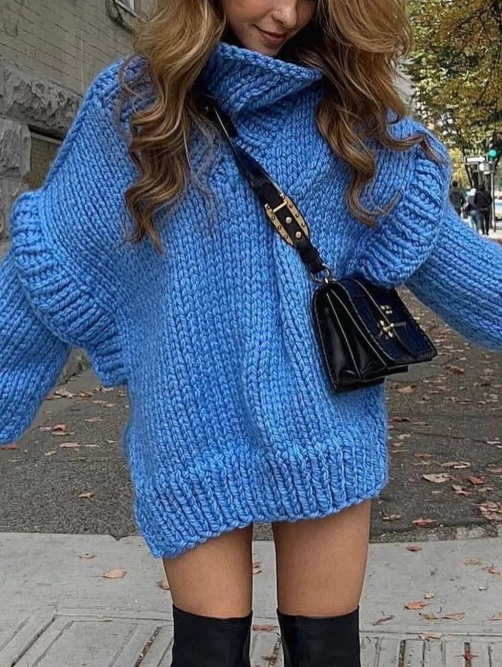 Oversized Chunky Knit Turtleneck Sweater